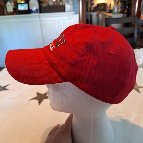 SJU Lacrosse Red Baseball Style Hat Headshots Tag KC Caps Collegiate Adjustable - Picture 2 of 7